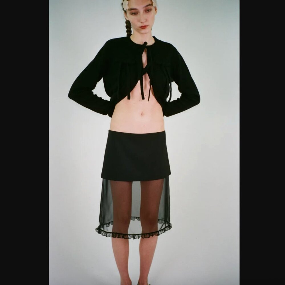 Sandy Liang SERIN SKIRT (Black, size 6) - Picture 3 of 8